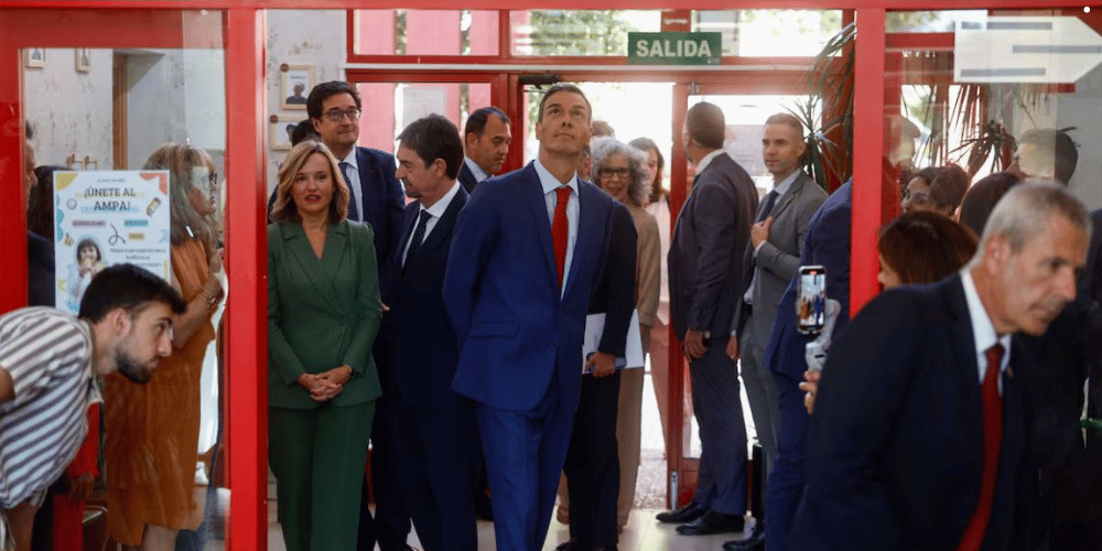 Pedro Sánchez, presidente del Gobierno, en visita a la escuela infantil Casa de los Niños en Getafe anunciando nuevas medidas educativas como la reduccion de horas lectivas